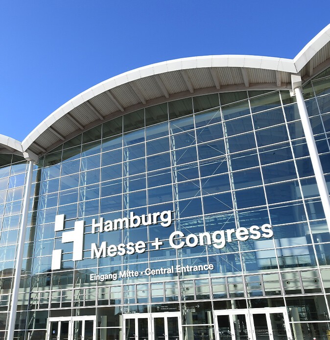 Front view of the fair building