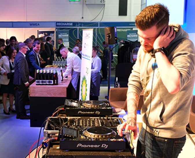 A DJ playing records