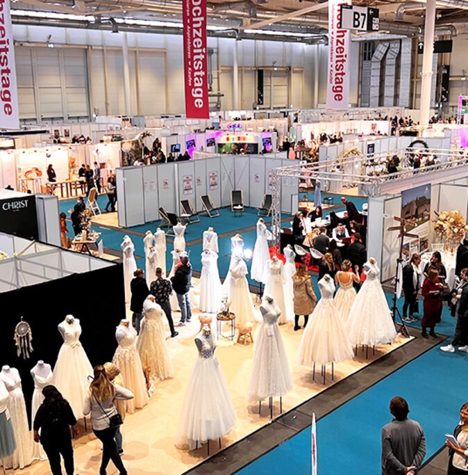 Exhibition stands at the HOCHZEITSTAGE Hamburg 2022 wedding fair