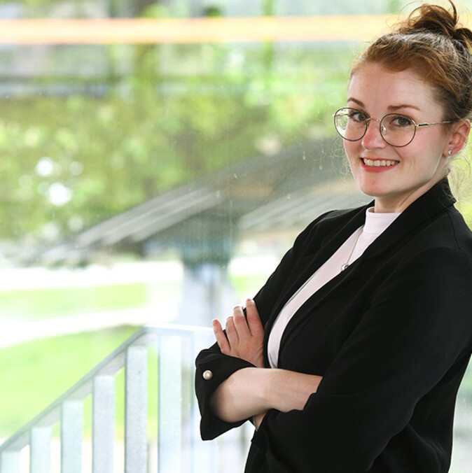 Hannah Kindler looking towards the camera