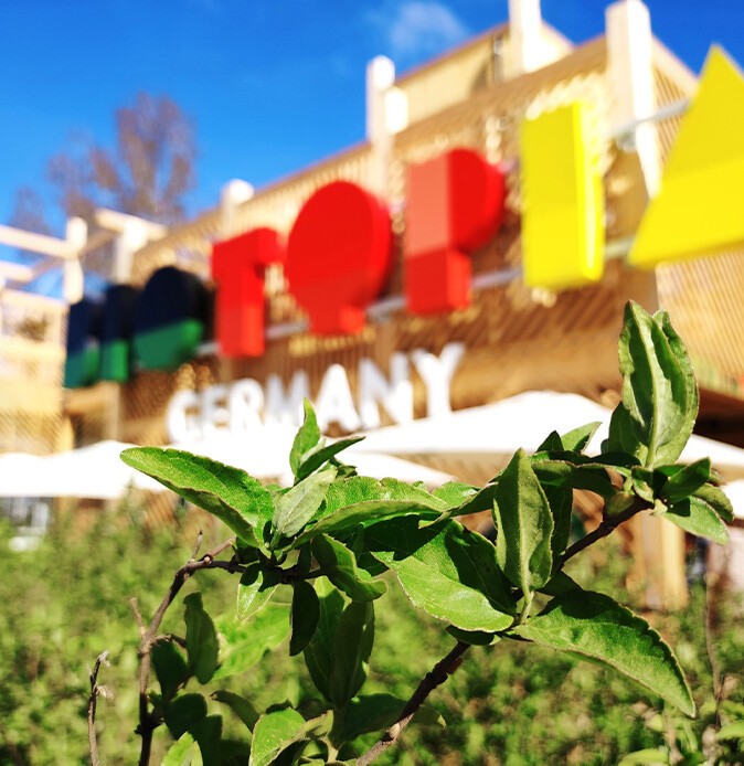 The lettering of the German garden "Biotopia" at Floriade Expo 2022