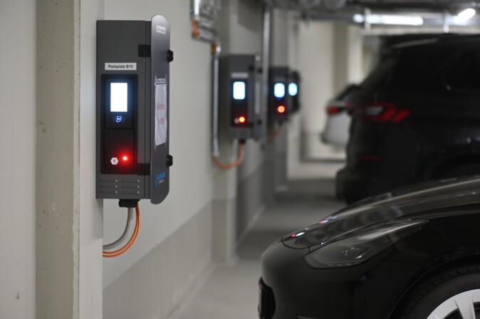 Charging station for electric cars in the CCH car park