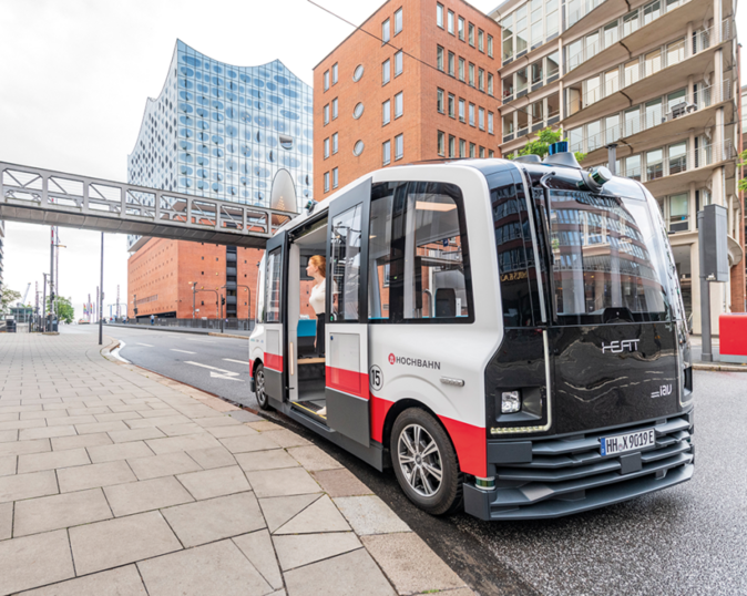 Picture of the self-driving bus "HEAT" in Hafencity